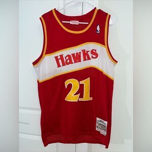 Vintage Dominique Wilkins Atlanta Hawks HWC Sewn Red Hardwood 1986-87 Jersey XL